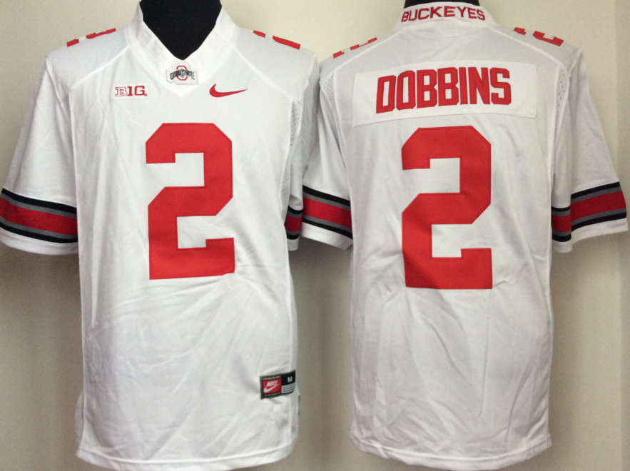 NCAA Men Ohio State Buckeyes White #2 dobbins->ncaa teams->NCAA Jersey